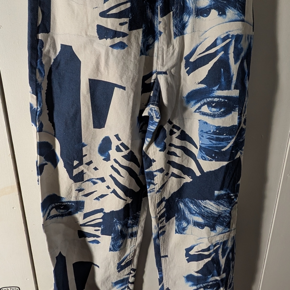 The Kript Vanity Denim Graphic Face Print Pants Size S - Picture 2 of 7